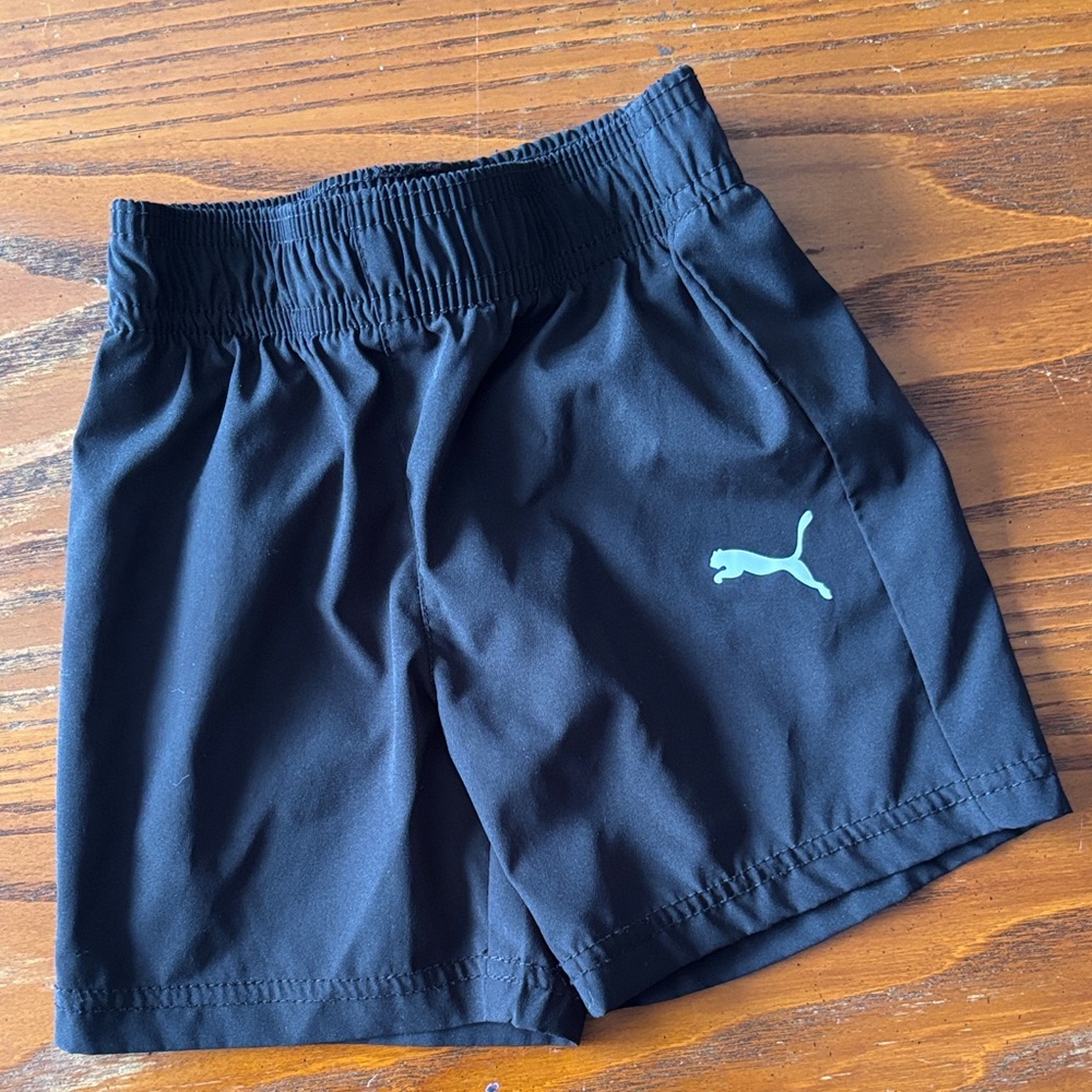 Puma Kids Black Shorts with White Logo Size 12 Month - Picture 2 of 7